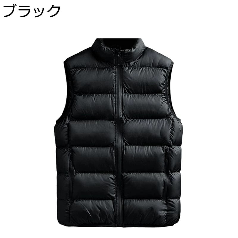 ダウンコットン 保温ベスト メンズ 中綿ベスト 秋冬 ビッグサイズ 冬用ベスト シンプル スタンドカラー カジュアル 薄手 防寒対策 保温 い 細身 軽量 冬物 アウトドア