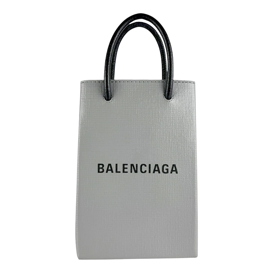 バレンシアガ BALENCIAGA ショルダーバッグ フォンホルダー ショッピング フォンホルダー レザー グレー レディース 598326 z8607