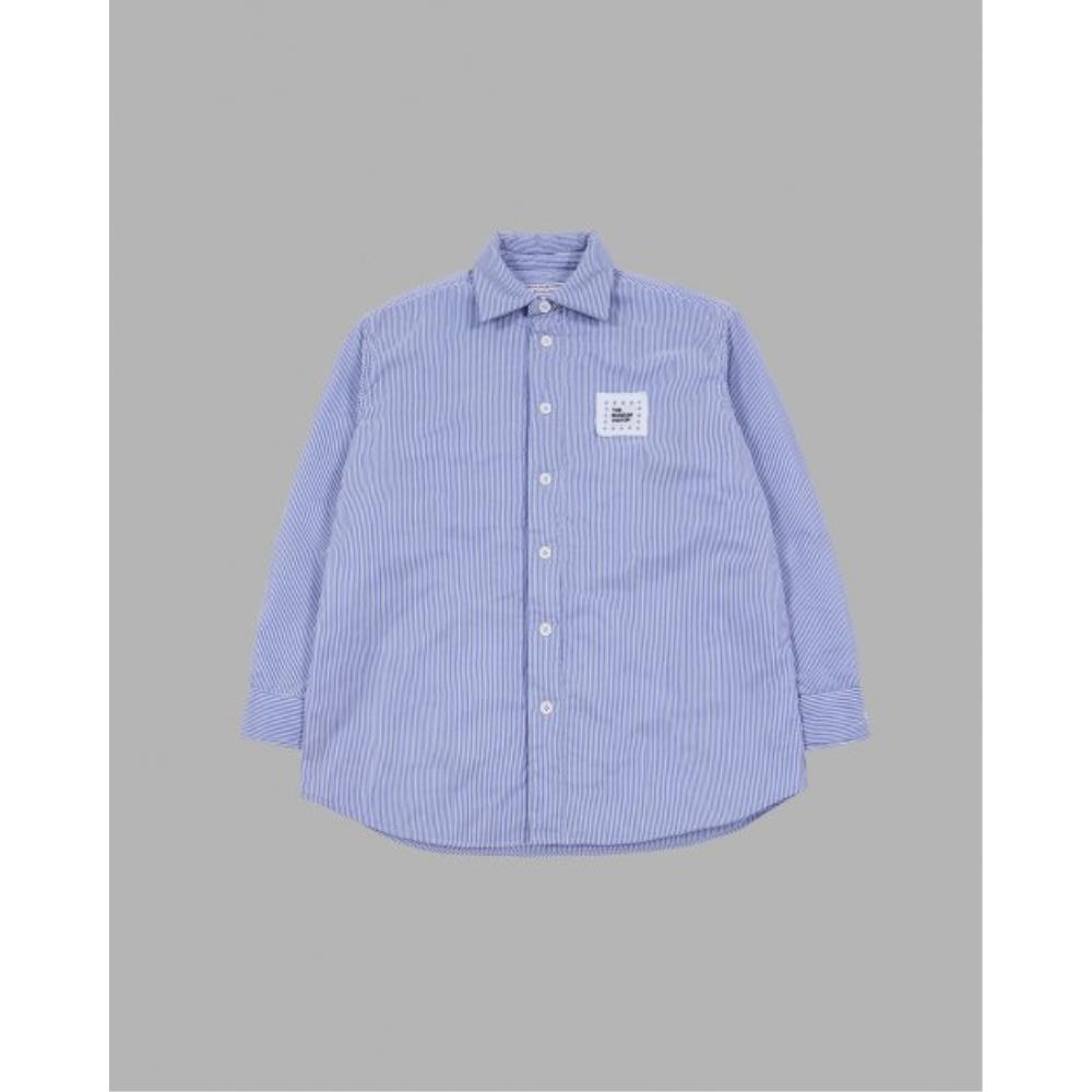THE MUSEUM VISITOR CUBIC LOGO STITCHED PADDED SHIRTS BLU