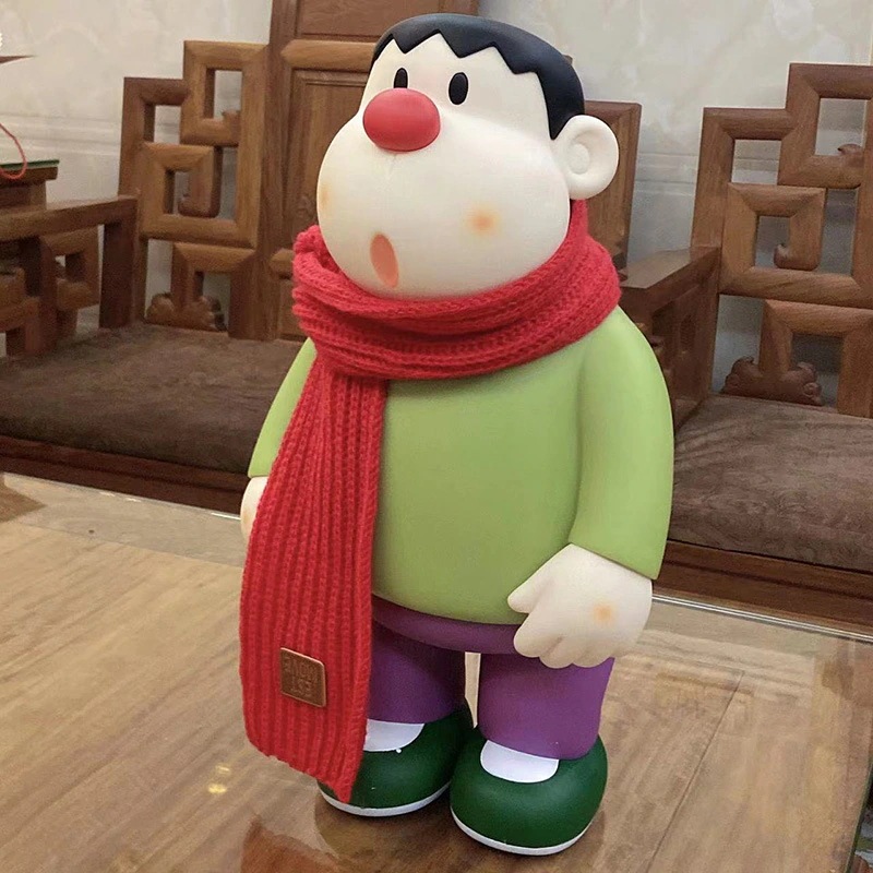 超大型1対1マフラージャイアン置物デスクトップ潮遊びぬいぐるみドラえもんフィギュア誕生日プレゼント女