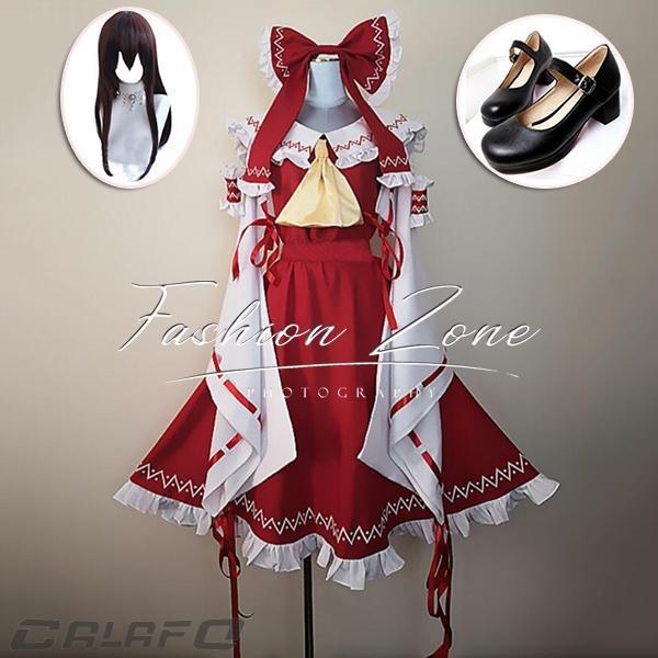 【一部分3日内出荷】 東方Project 風 博麗 霊夢 コスプレ衣装 ウィッグ 靴コスチューム cosplay イベント 演出服 アニメ変装 仮装 ハロウィン