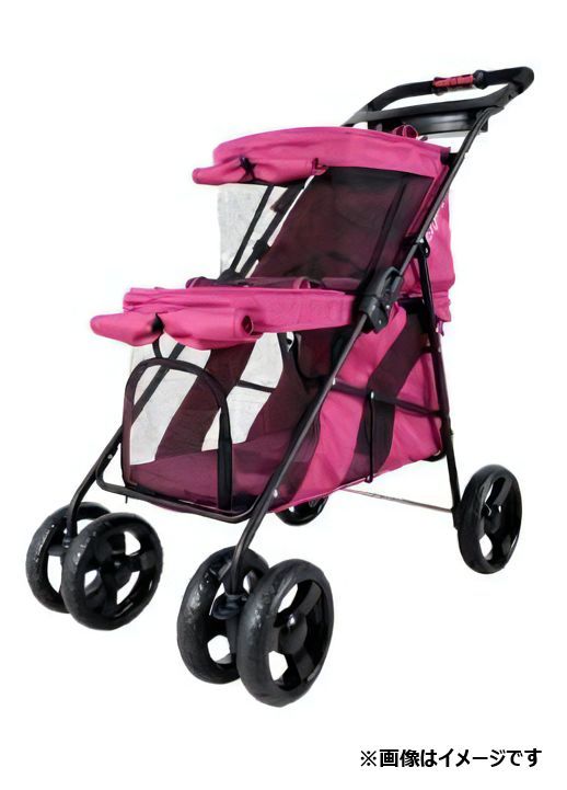 イビヤヤ ibiyaya ペットカート ダブルデッカー ペットバス FS1770 レッドバイオレット 2段 多頭飼い 折り畳み 未使用 2601LS251