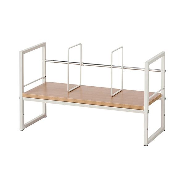 YAMAZEN デスク上ファイルラック 幅590mm ウッドナチュラル DUF-6025WNIV 1台 (組立品)