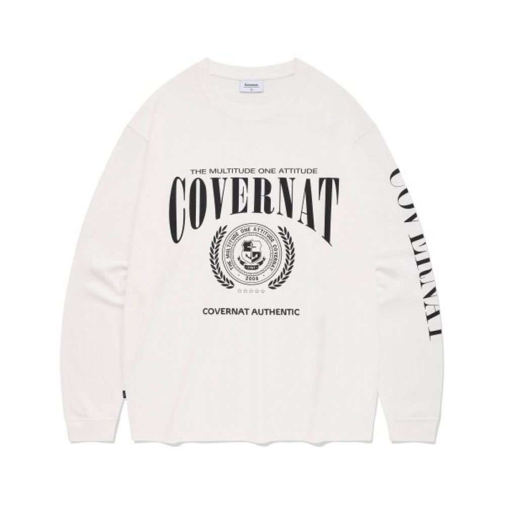 COVERNAT エンブレムロングスリーブホワイト