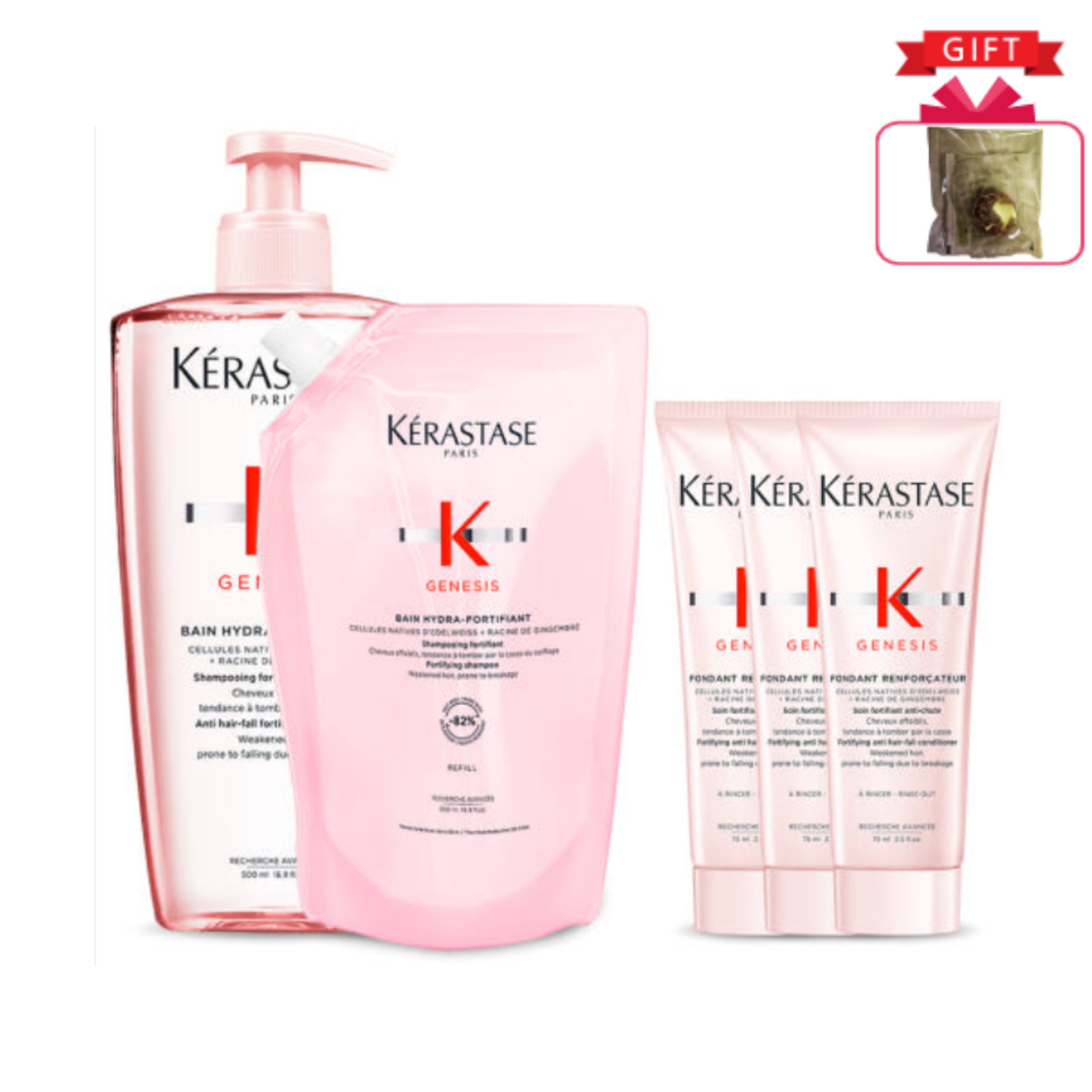 【SALE】 大容量 バンジェネシス オリジナル シャンプー 500ml＋リフィル500mlセット＋ジェネシスコンディショナー75ml×3本 ボリュームアップケア 脂性頭皮用 韓国ヘアケア