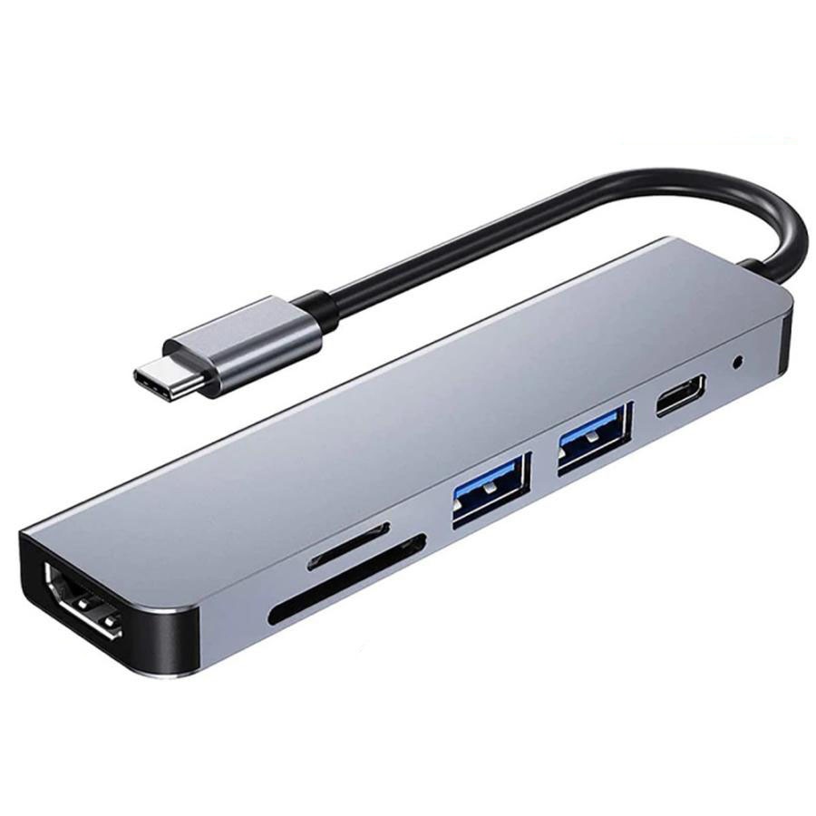 Qoo10] USBハブ Type-C 6in1 PD PC周辺機器・消耗品