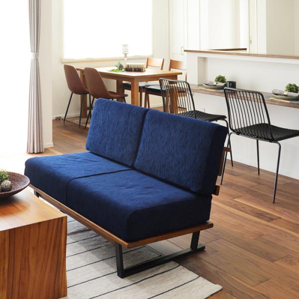 ソファ 二人掛け 2人掛け ソファー ひじ無し 肘掛けなし ブルー 青 おしゃれ 北欧 アメリカン カジュアル アクセントカラー インテリア リビング 43,890円
