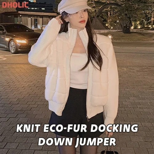 [メガ割りSALE]ニットエコファードッキングダウンジャンパー