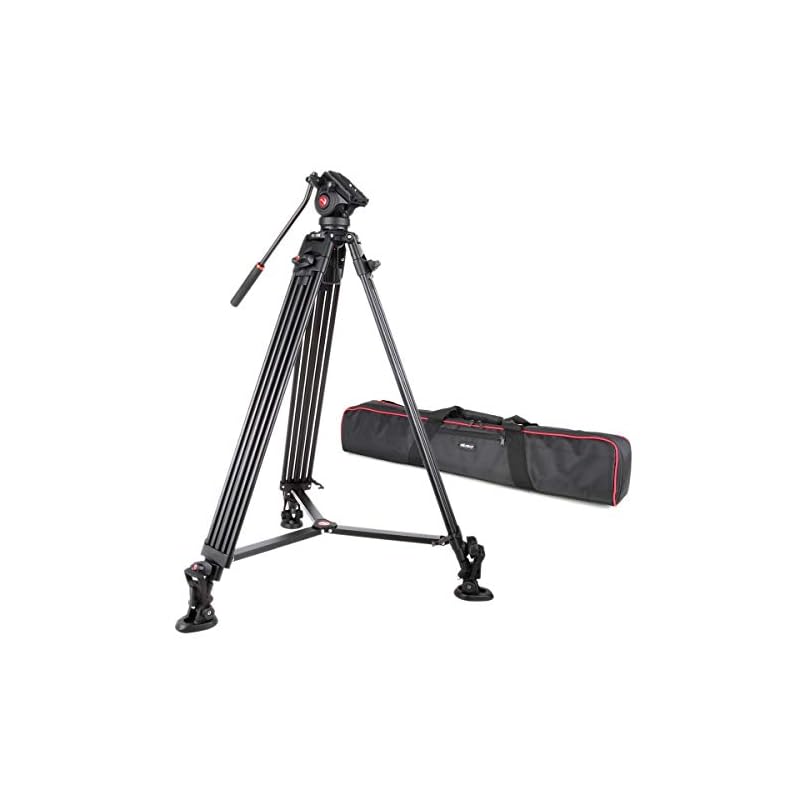 VILTROX VX-18M プロ級 三脚 一眼レフカメラ/ビデオカメラ通用 ポータブル 雲台 3段伸縮 360度回転 最大荷重10KG 最大高さ1.88M クイックリリースプレート＆キャリングバッグ