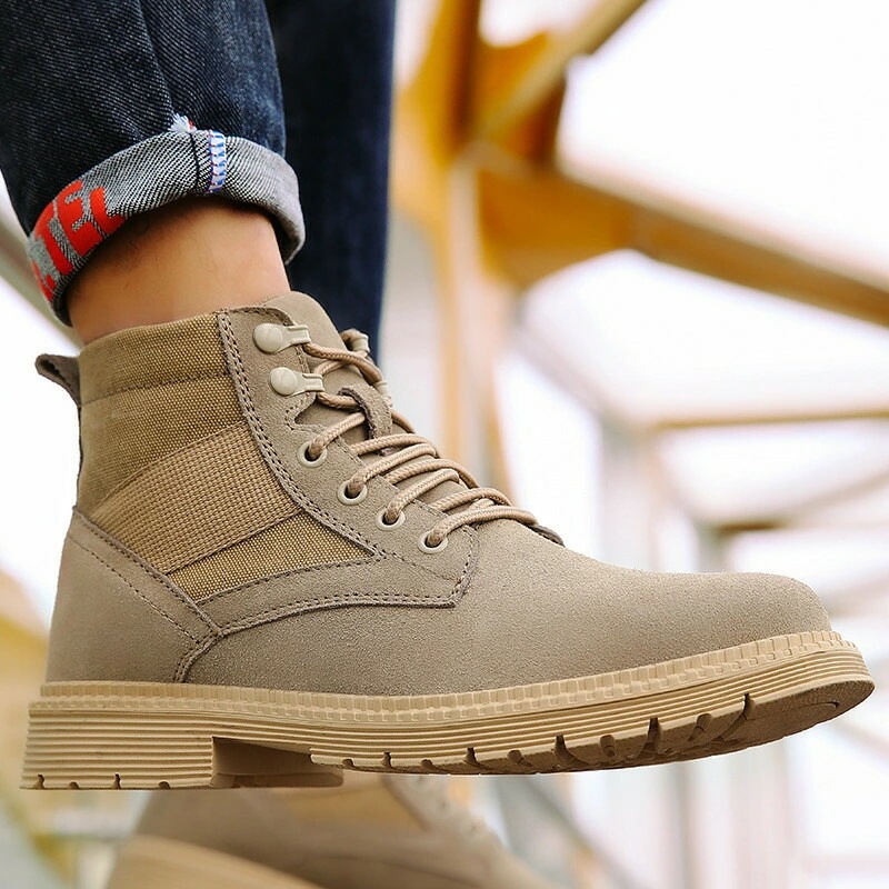 安全靴 作業靴 メンズ ハイカット おしゃれワークブーツ 本革 鋼先芯 刺す叩く防止 耐磨耗 防滑 絶縁 男女兼用