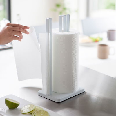 他サイト： キッチンペーパーホルダー 山崎実業 TOWER タワー 片手で切れるキッチンペーパーホルダー ホワイトの商品画像