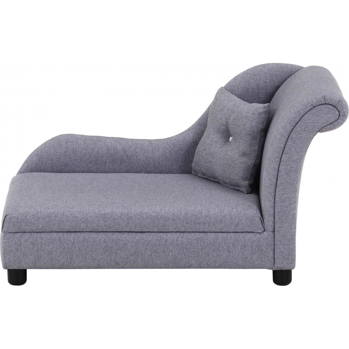 不二貿易 ペットカウチソファ SF-525 GY グレー　クッション付き エレガント 高級感 ペットベッド ペット家具 インテリア