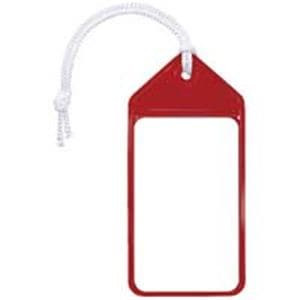 （まとめ）共栄プラスチック ネームタッグ旅行名札 C-80-5-R レッド 5枚(×10セット)