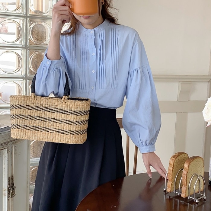 トップス シャツ ブラウス 袖あり 長袖 ラウンドネック 大人可愛い きれいめ シンプル カジュアル 大人 上品 おしゃれ お洒落 大人女子 こなれ感 ラブリー キュート ガーリー エレガント 春 夏