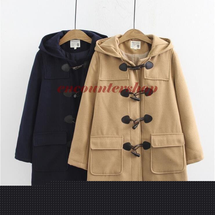 上質素材/レディース大人ダッフルコート/カシミアタッチ/カーキ色/ネイビー色/ 大きいサイズ有/SXL/通勤お出かけ定番防寒/20代 30代 40代