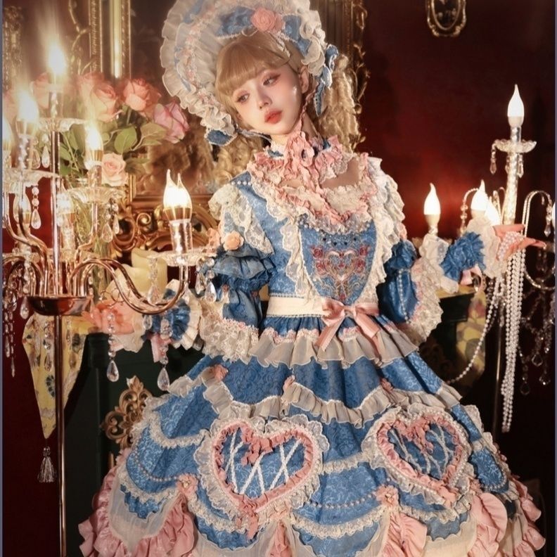 Br荊棘薔薇オリジナルデザイン古ケーキ董華麗Lolitaスカートロリータ洋服
