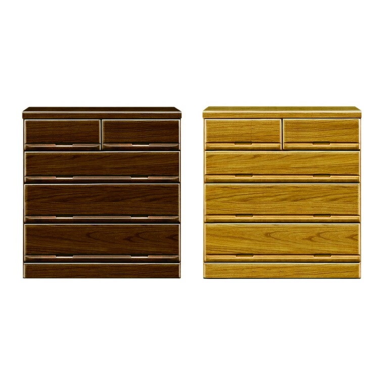 チェスト タンス 4段 幅90cm 完成品 桐 洋服タンス ローチェスト ラバー材 洋服収納 日本製 ブラウン ナチュラル