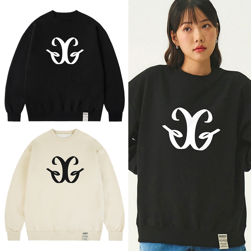 [UNISEX]G Logo Man to Man_2color