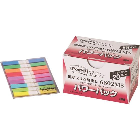 ポストイット ジョーブ パワーパック 透明スリム見出し 3M 6802MS 4,843円