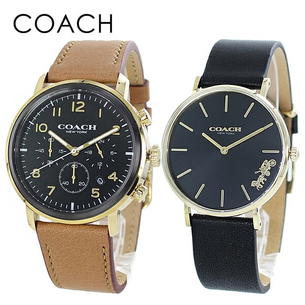 男女 カップル 記念日 プレゼント ペアウォッチ コーチ 夫婦 ペア腕時計 シンプル さりげない ペア オシャレ ギフト ペアアクセサリー 時計 メンズ レディース レザーウォッチ ブラウン ブラック