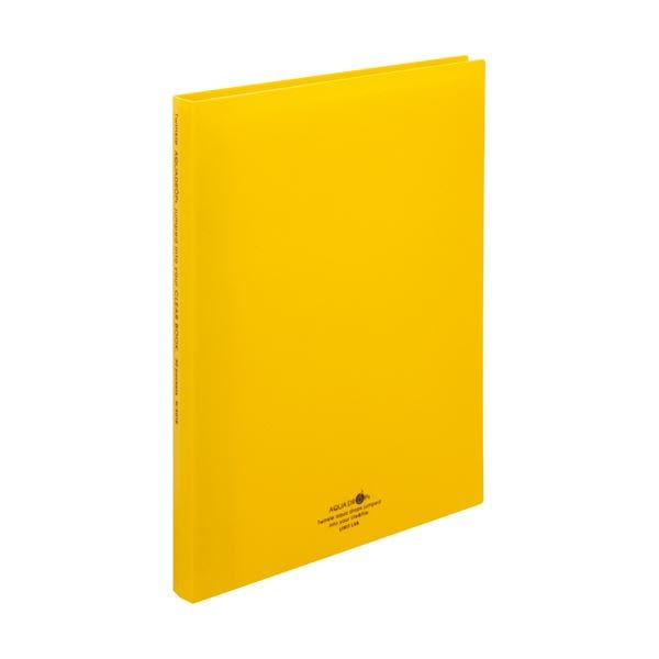 （まとめ） リヒトラブ AQUA DROPs クリヤーブック（クリアブック）（ポケット交換タイプ） A4タテ 30穴 30ポケット付属 背幅25mm 黄 N5016-5 1冊 (×10セッ.