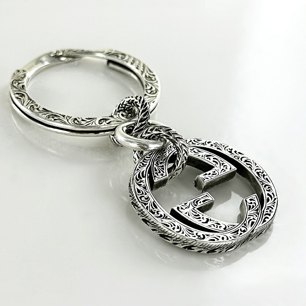 GUCCI グッチ キーリング ブランド シルバー 925 キーホルダー メンズ レディース おしゃれ かっこいい アンティークシルバー アクセサリー 彼氏 彼女 夫 妻 友達 誕生日 プレゼント 記