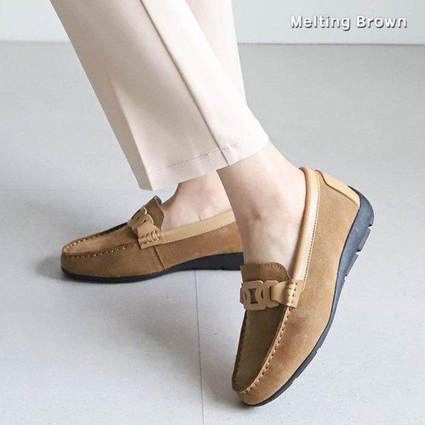 女性 スエード ローファー スエード フラット SS61