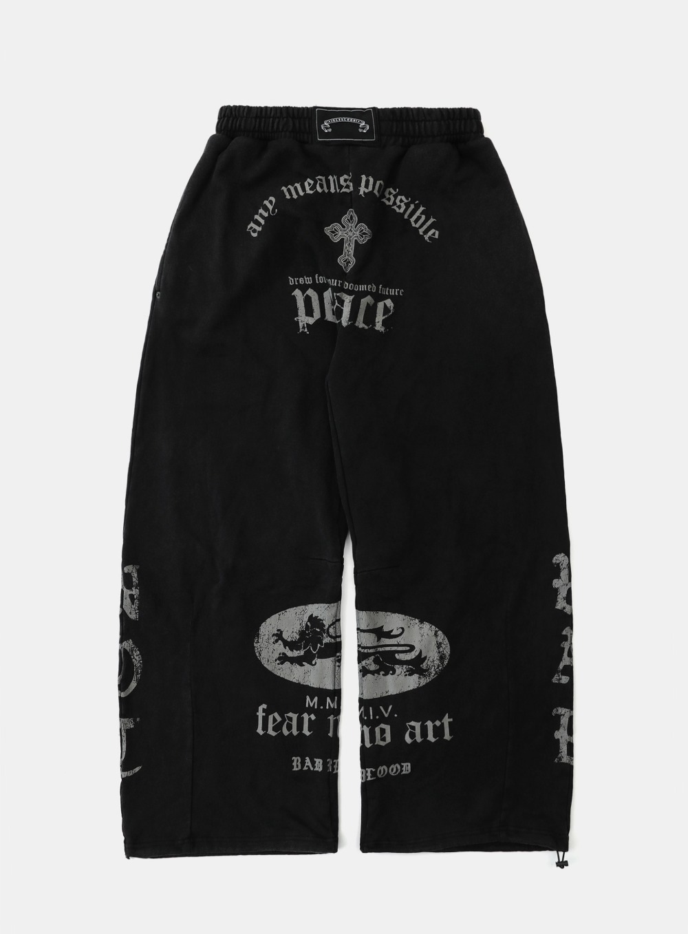 【BADBLOOD】 25FW PEACE NOT WAR JOGGER : DUSTY BLACK