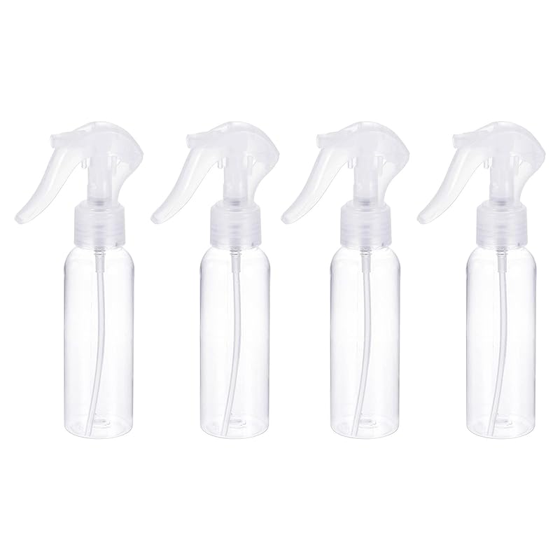 PATIKIL 100ml スプレーボトル 4個 詰め替えミスト噴霧器 プラスチック 旅行 家庭用 クリア