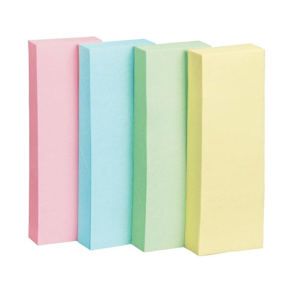 （まとめ）TANOSEE ふせん 75x25mm4色混色 20冊x5パック[x3]