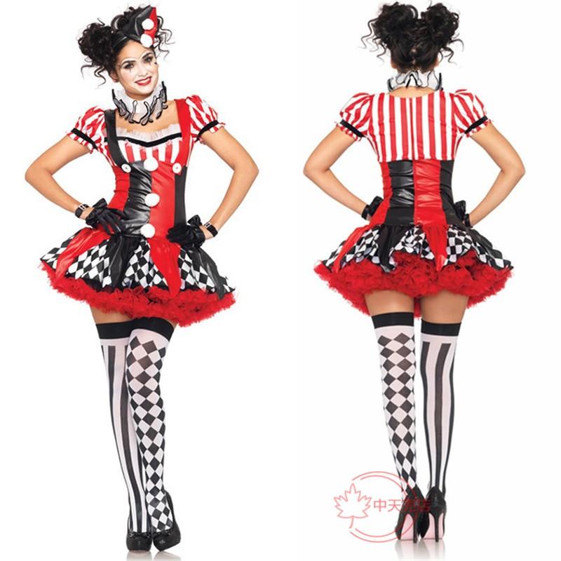 【激安開催！】レディース　サーカスピエロ 仮面ダンスパーテイー　 ハロウィン コスプレ 衣装　セクシー ワンピース ステージ仮装 イベント衣装 演出服 クリスマス
