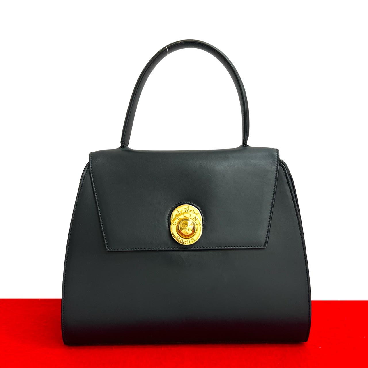 ヴィンテージ スターボールハンドバッグ カーフ ネイビー 21790