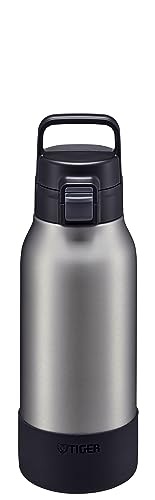 タイガー魔法瓶 水筒 1リットル ハンドル付き片手で開けやすいワンタッチ真空断熱ステンレスボトル スポーツドリンクOK 大容量 直飲み 広口 保冷専用 MTA-B100XM マットステンレス