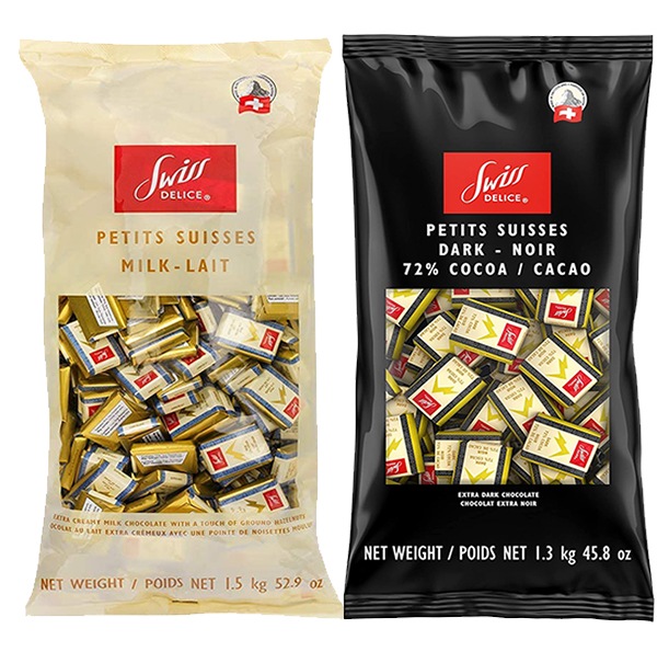 スイスデリス ダークチョコレート 1.3kg×ミルクチョコレート 1.5kg 　『2個セット』 　カカオ 72% 大容量チョコレート　お菓子　ダークチョコレート　コストコ