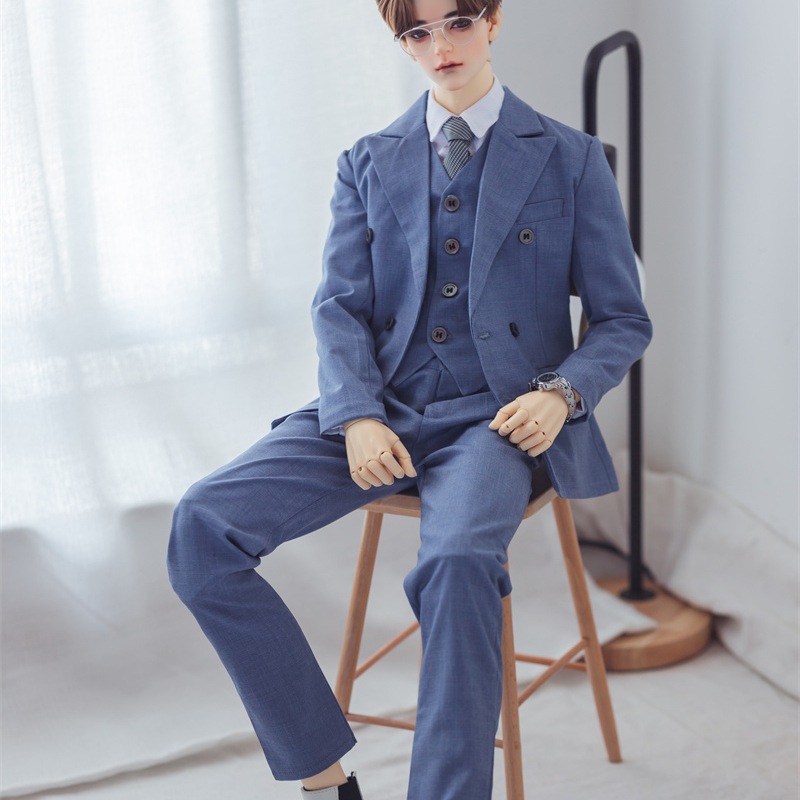 BJD ドール服 ブルー スーツセット POPO68/70cm/LS73/ID75サイズ球体関節人形用衣装セット ドールウェア 14,910円
