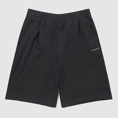 M ワッフル ルーズフィット 5部丈 ショートパンツ B1 QR121LHP21 BLK WGR