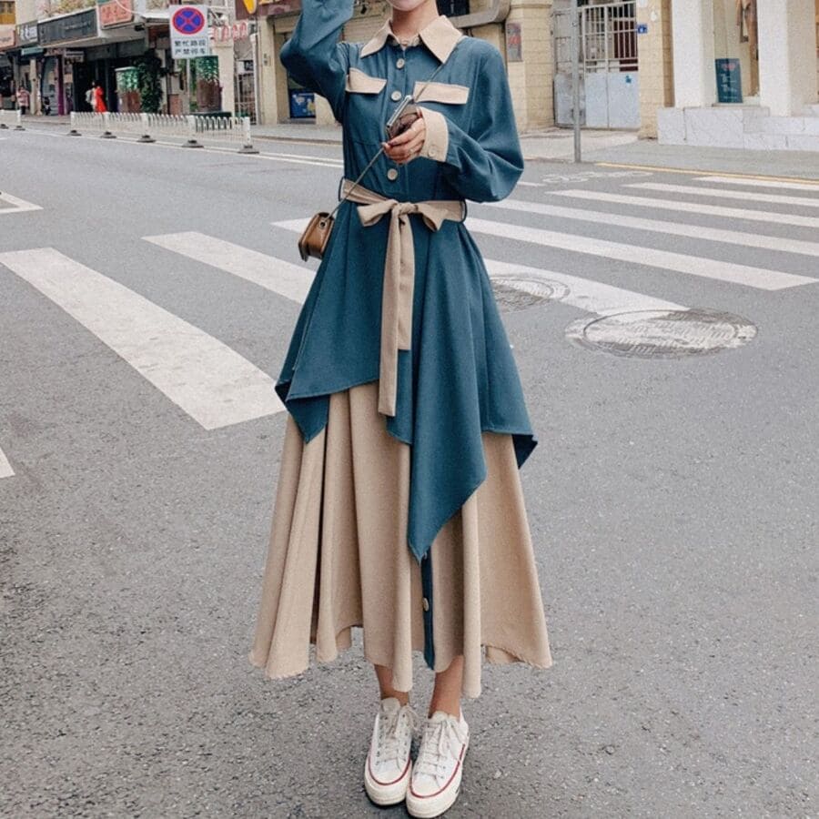 安い ワンピース レディース シャツワンピ 春秋 コート 9506 品質保証