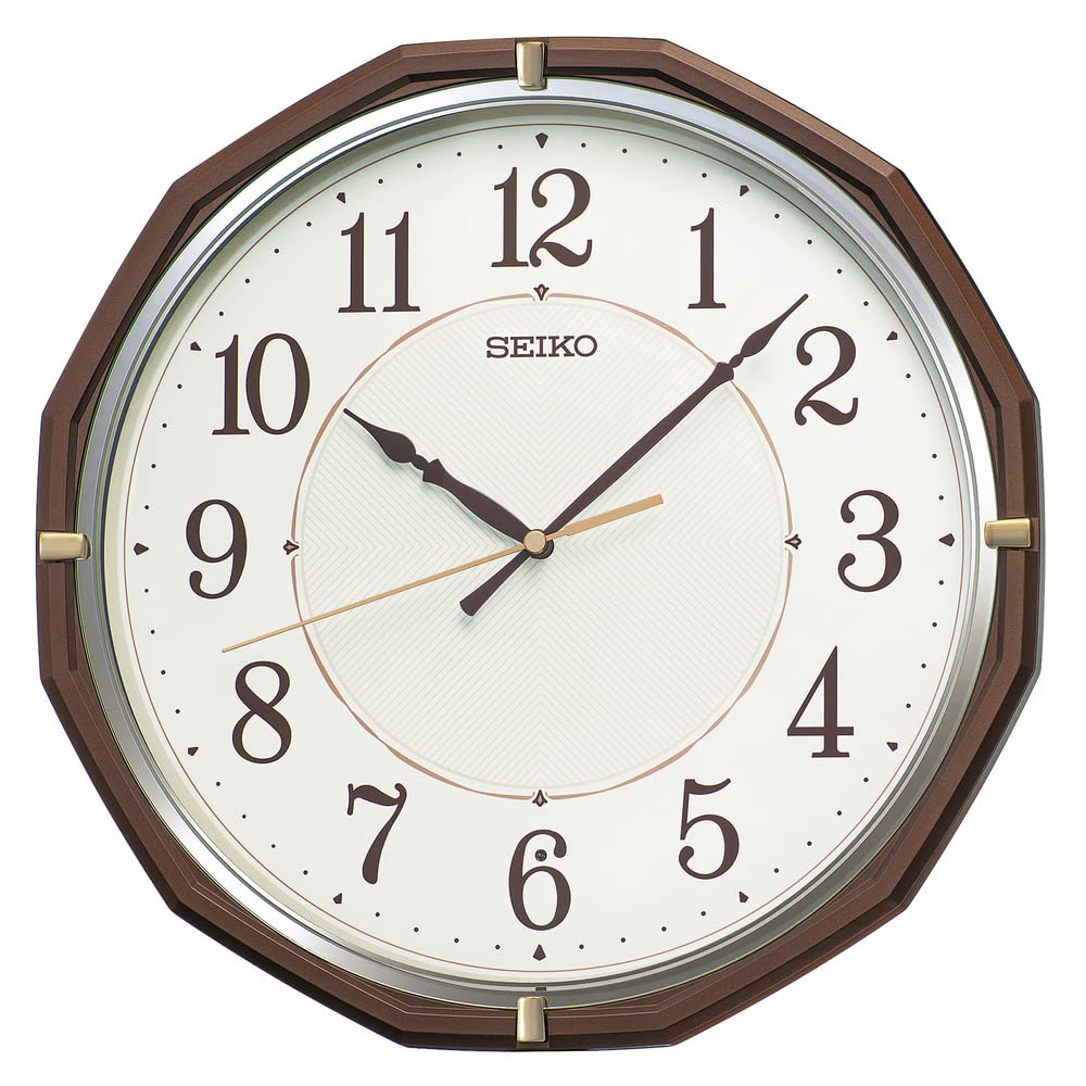 セイコークロック(Seiko Clock) 掛け時計 電波 アナログ 茶メタリック 305×305×47mm KX274B