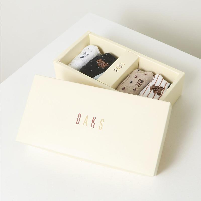 DBSS4F241WT [女性用フェイクソックス4足] 混合パターンフェイクソックス4足セット