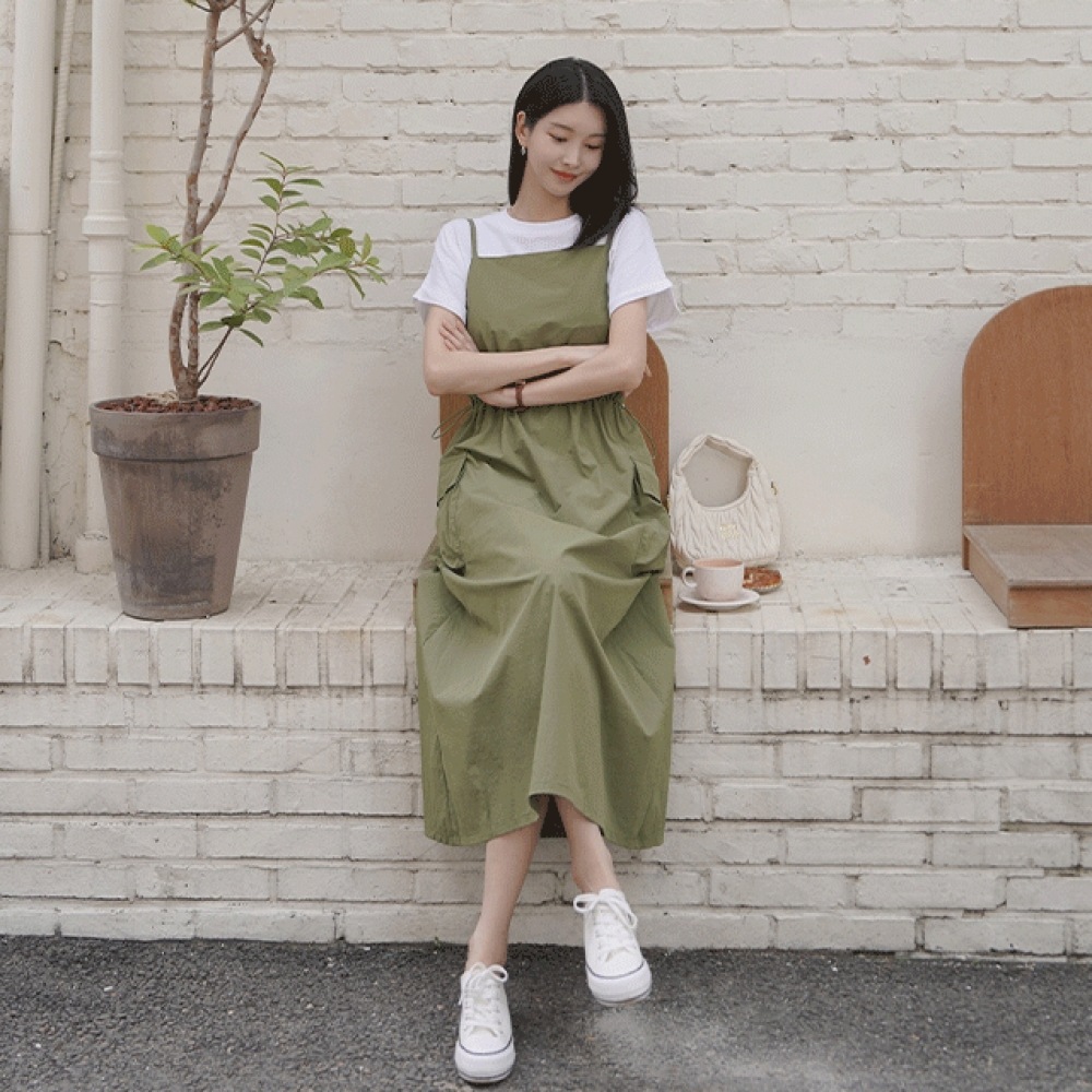 Click & Funny Nael ポケットサスペンダードレス