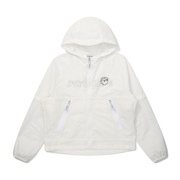 [マルボン公式] 袖ディタッチャブル軽量フードジャケット OFF WHITE (WOMAN)