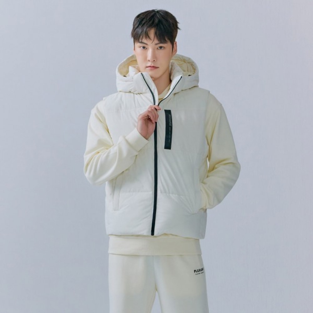 [チェースカルト] メンズエアーボリュームフード付きベスト-CFRK7312C05