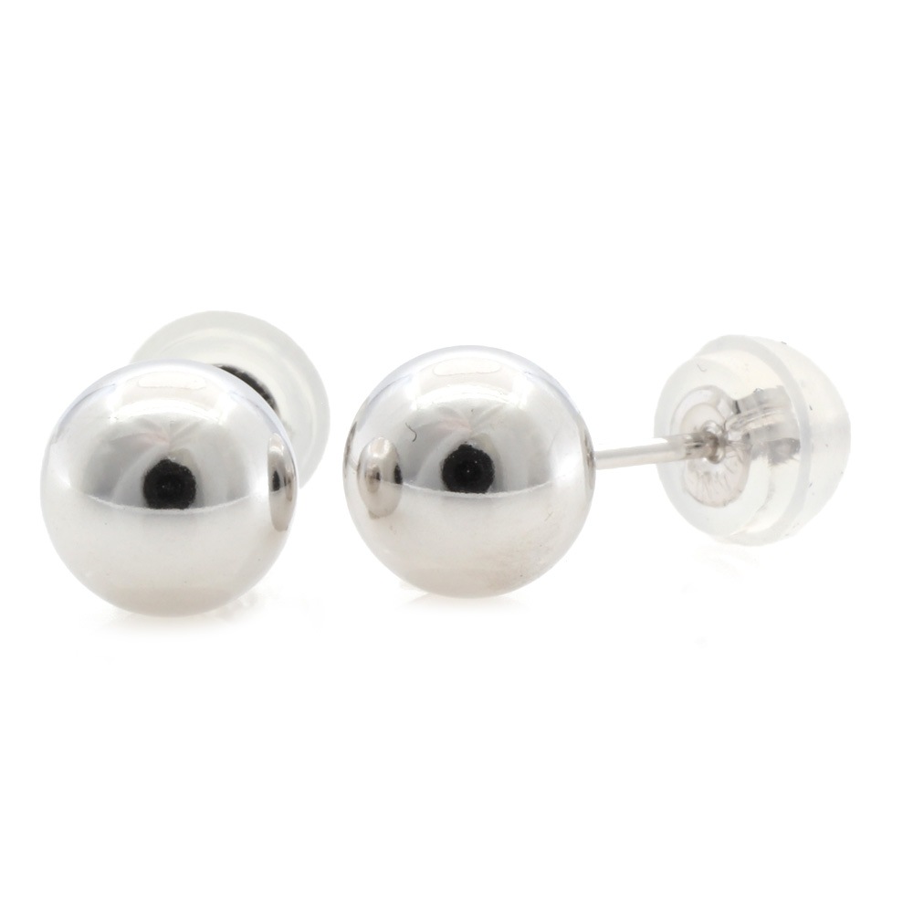 丸玉 6ｍｍ ボール ピアス K14ホワイトゴールド 新品