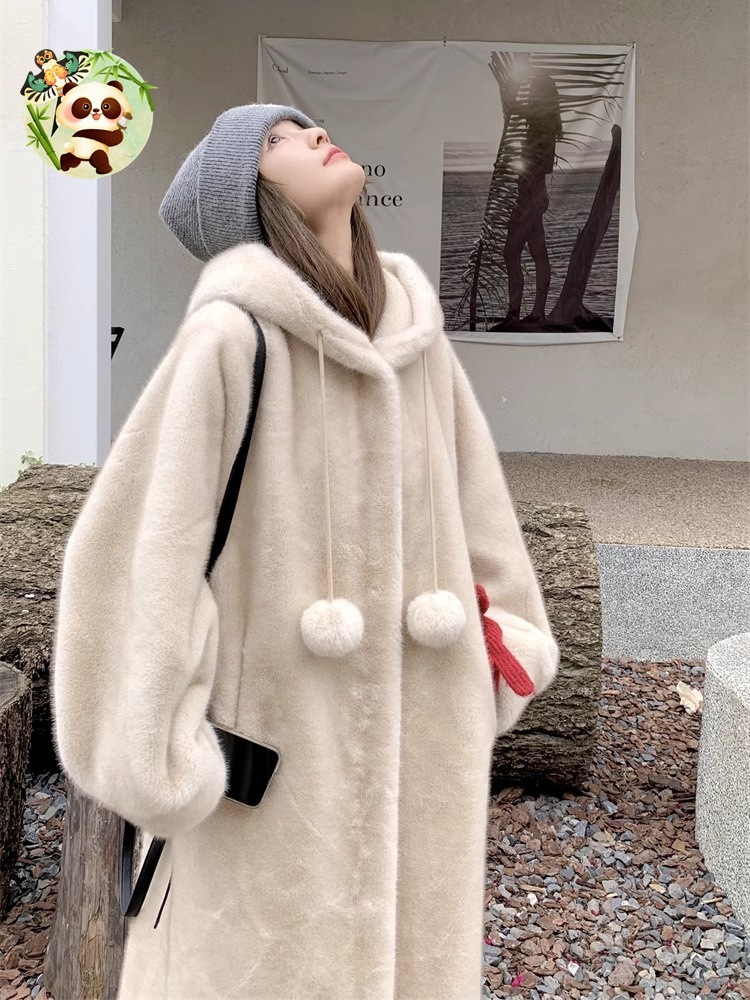 裏起毛ファッション毛皮アウター毛皮コート レディース ジャケット コート フェイクファー フード付き ロング丈 きれいめ長袖アウター カジュアルウエア