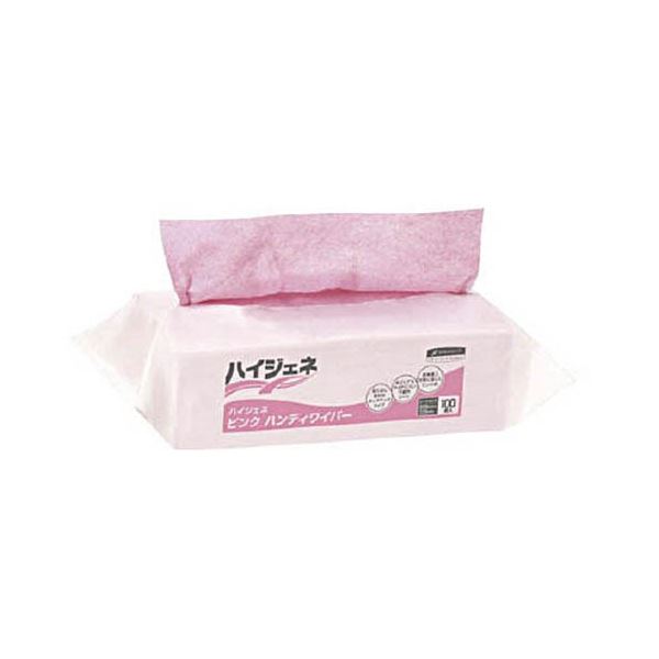 日本製紙クレシア ハイジェネ ピンク ハンディワイパー 1ケース（1600枚：100枚x16パック）