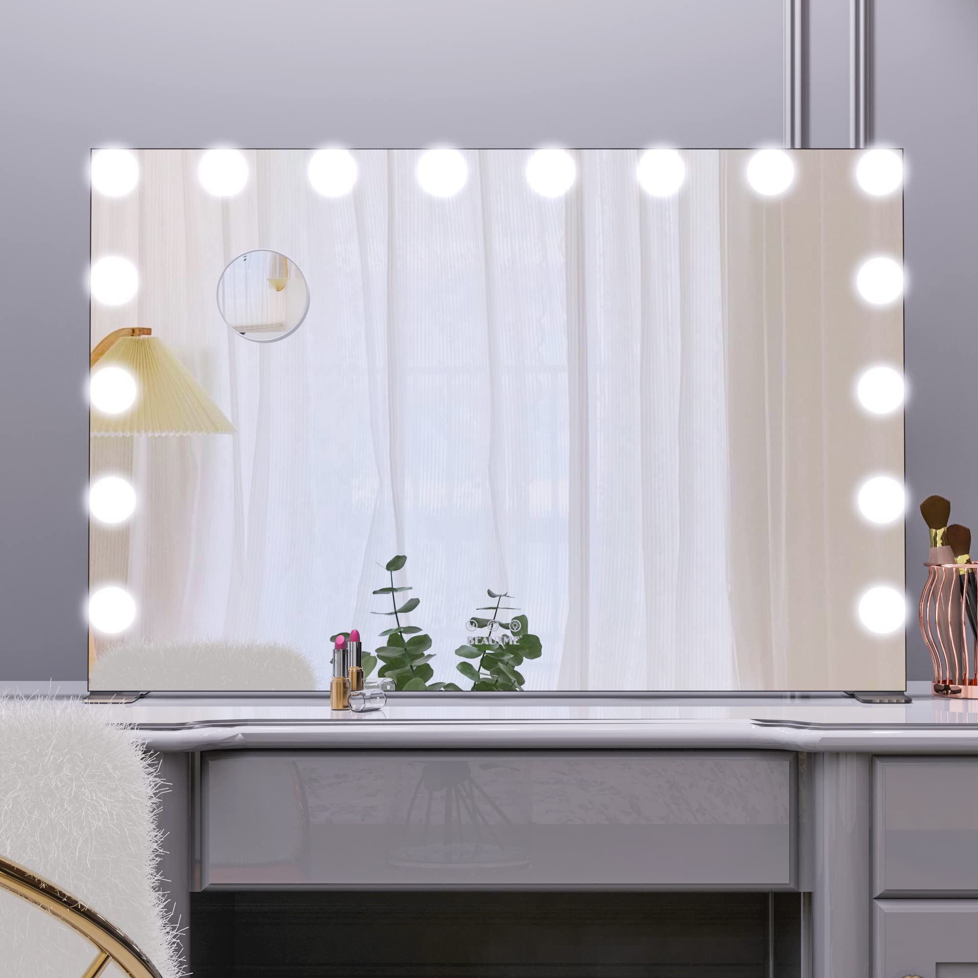 Wonstart女優ミラー 62x91cm ハリウッドミラー卓上 大型 壁掛け/卓上両用 16LEDライト付き 3色ライトモード 明るさ調節可能 記憶機能 卓上ミラー 大きい 10倍拡大鏡付き 21,211円