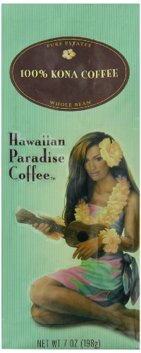 ハワイアンパラダイスコーヒー コナ100% (ノンフレバー) 豆 198g