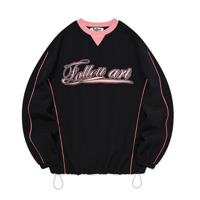 2024 S/S アート クラブ パイピング ナイロン プルオーバー ブラック