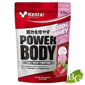 kentai ケンタイ パワーボディ 100% ホエイプロテイン ストロベリー風味 2.3kg