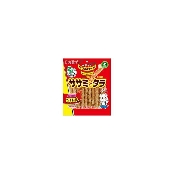 【1ケース】【お取り寄せ対象品】ペティオ ダブルロール ササミとタラ お徳用(20本入) *30個